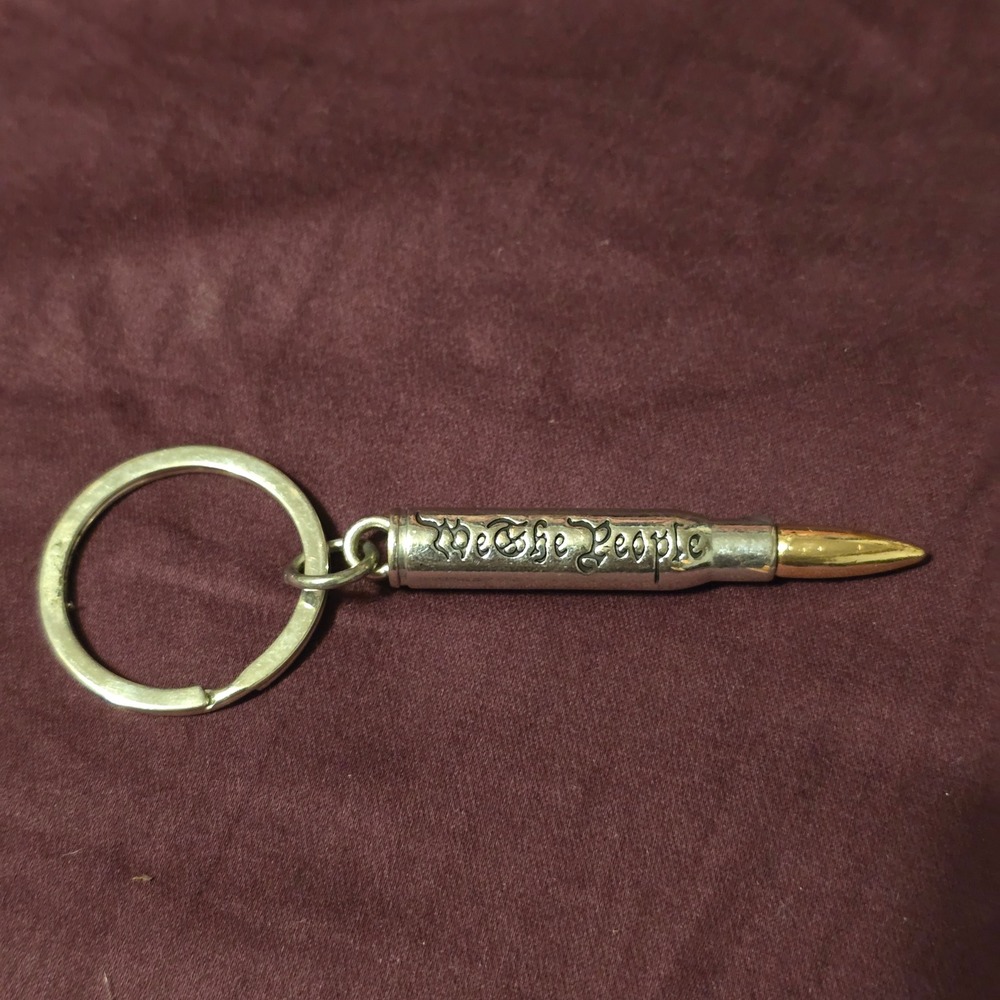 We The People USA Keychain Accessories OS Silver Patriotic  Bullet